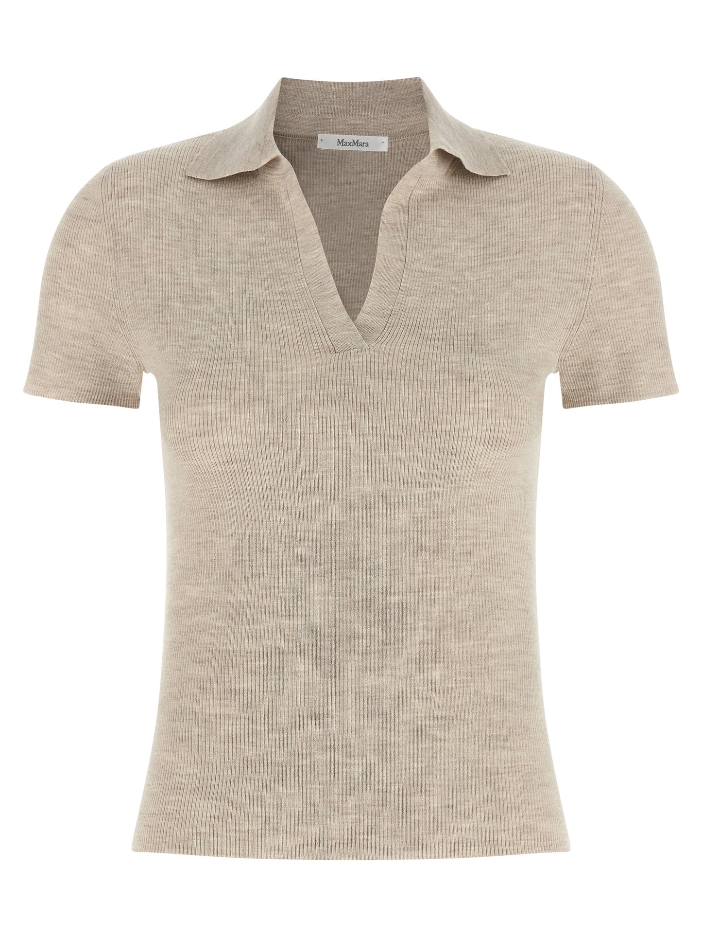 Max Mara Beige Virgin Wool Polo Shirt