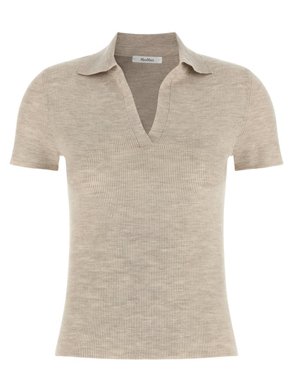Max Mara Beige Virgin Wool Polo Shirt