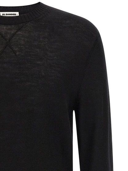 Jil Sander Black Virgin Wool Cardigan