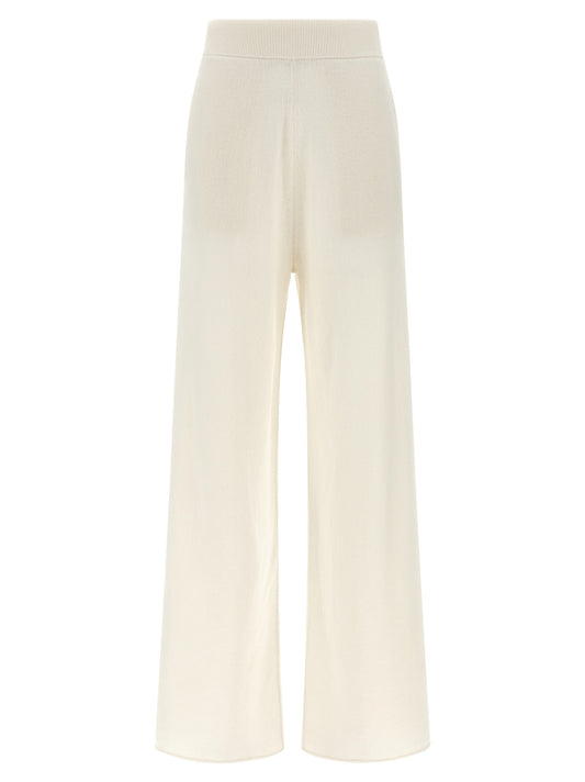 Casual Pants by Max Mara for women in cashmere white features an sartorial straight-leg & wide and long with a cut for a sartorial finish.