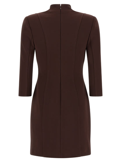 Elisabetta Franchi Brown Polyester Short Dress