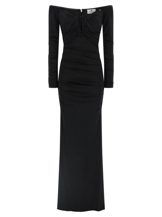 Elisabetta Franchi Black Viscose Long Dress