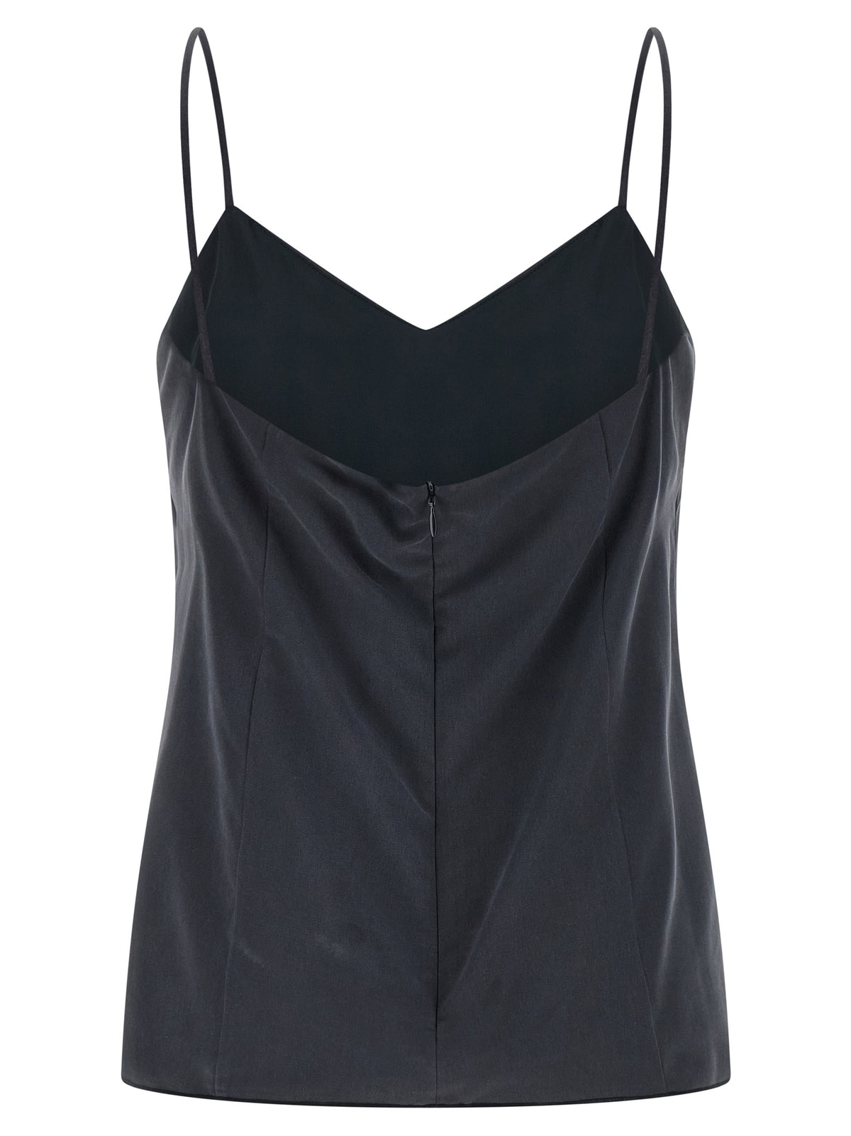T-Shirt by Max Mara for women in silk gray features a plush silhouette, showcasing a sophisticated sweetheart neckline and for a truly plush finish.