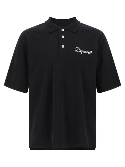 Dsquared² Black Cotton Polo Shirt