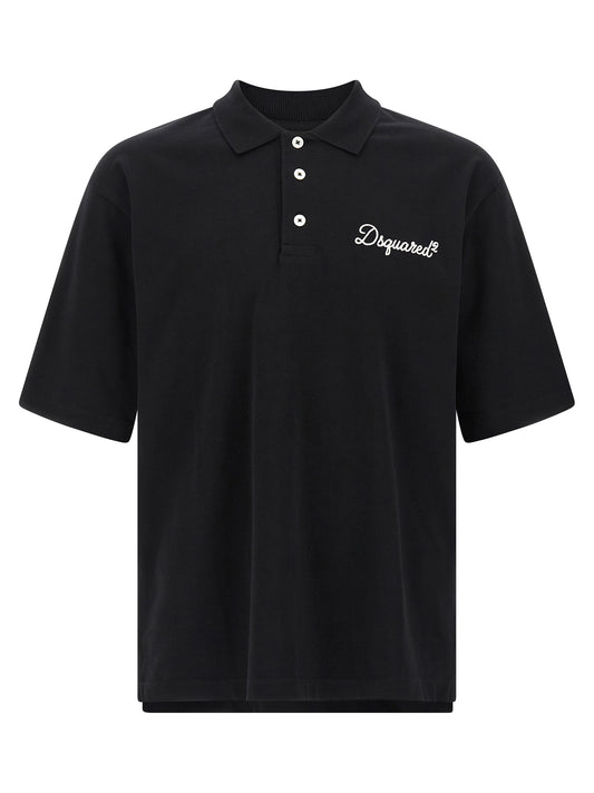Dsquared² Black Cotton Polo Shirt