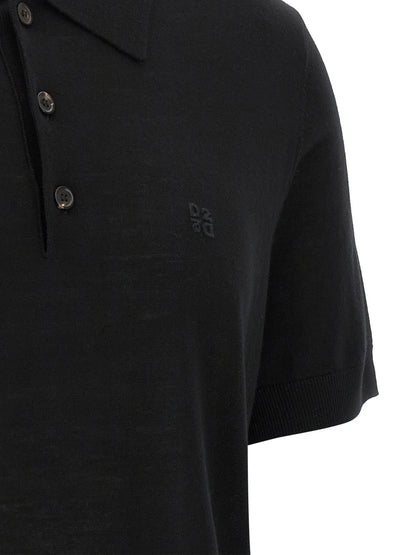 Dsquared² Black Wool Polo Shirt