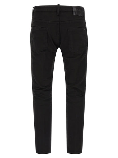 Dsquared² Black Cotton Straight-Leg Jeans