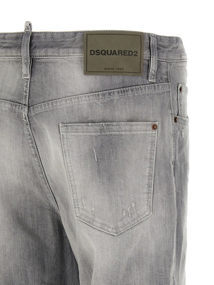 Dsquared² Gray Cotton Straight-Leg Jeans