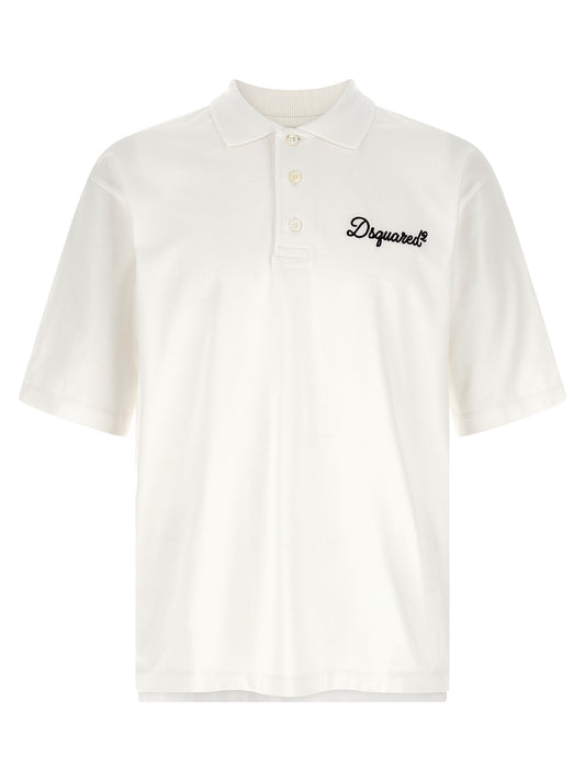 Dsquared² White Cotton Polo Shirt