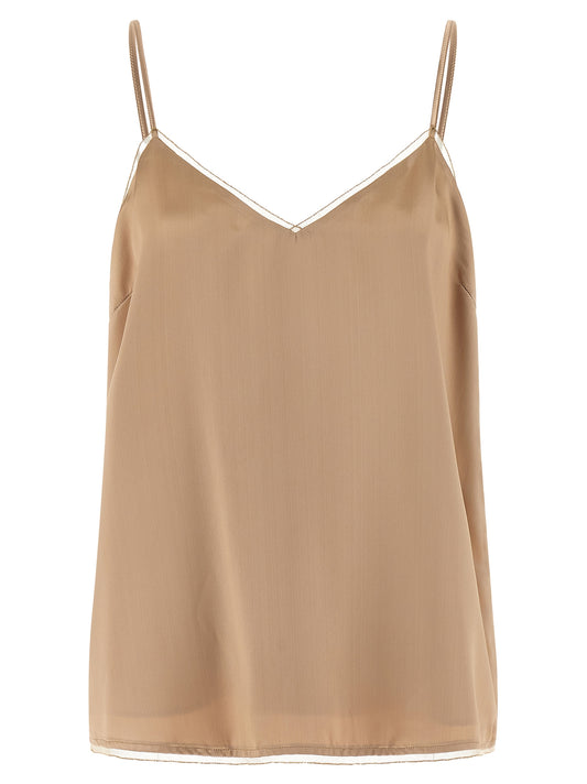 Fabiana Filippi Beige Viscose Tank Tops