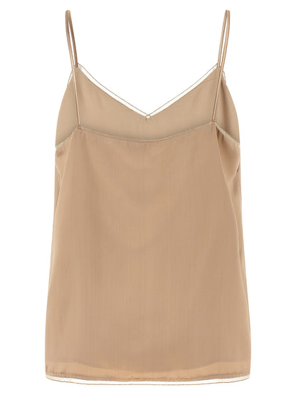 Fabiana Filippi Beige Viscose Tank Tops
