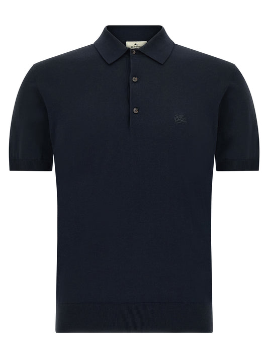 Etro Blue Cotton Polo Shirt