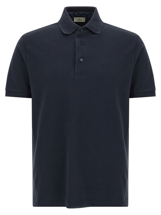 Etro Blue Cotton Polo Shirt