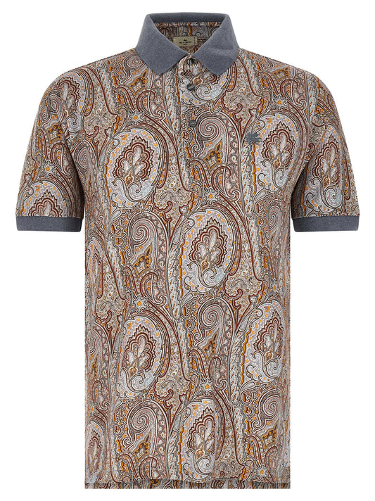 Polo Shirt by Etro for men in cotton multicolor, paisley & print presents a sleek silhouette, featuring a refined and for a sleek finish.