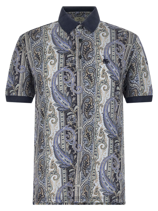 Etro Blue Cotton Polo Shirt