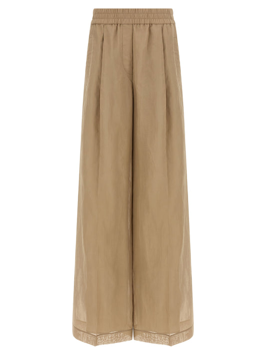 Brunello Cucinelli Beige Cotton Casual Pants