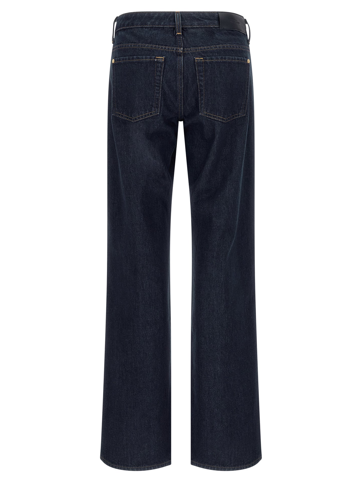 7 For All Mankind Blue Cotton Straight-Leg Jeans