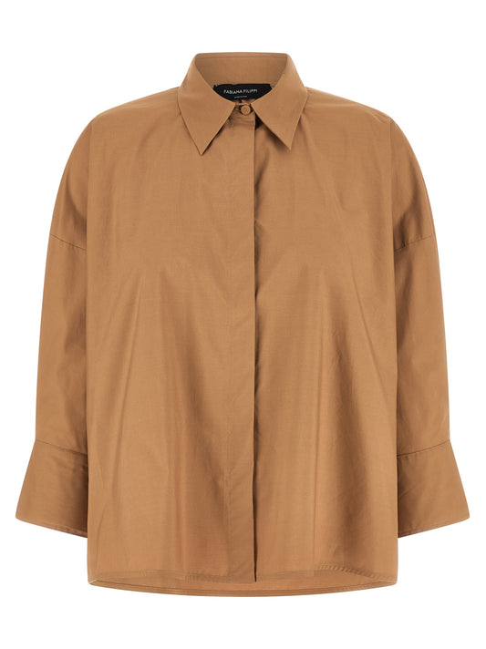 Fabiana Filippi Brown Cotton Blouse