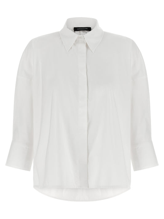 Blouse by Fabiana Filippi for women in cotton white showcases a sublime silhouette, artfully detailed with a sublime and three-quarter-sleeve for a sophisticated, sublime finish.