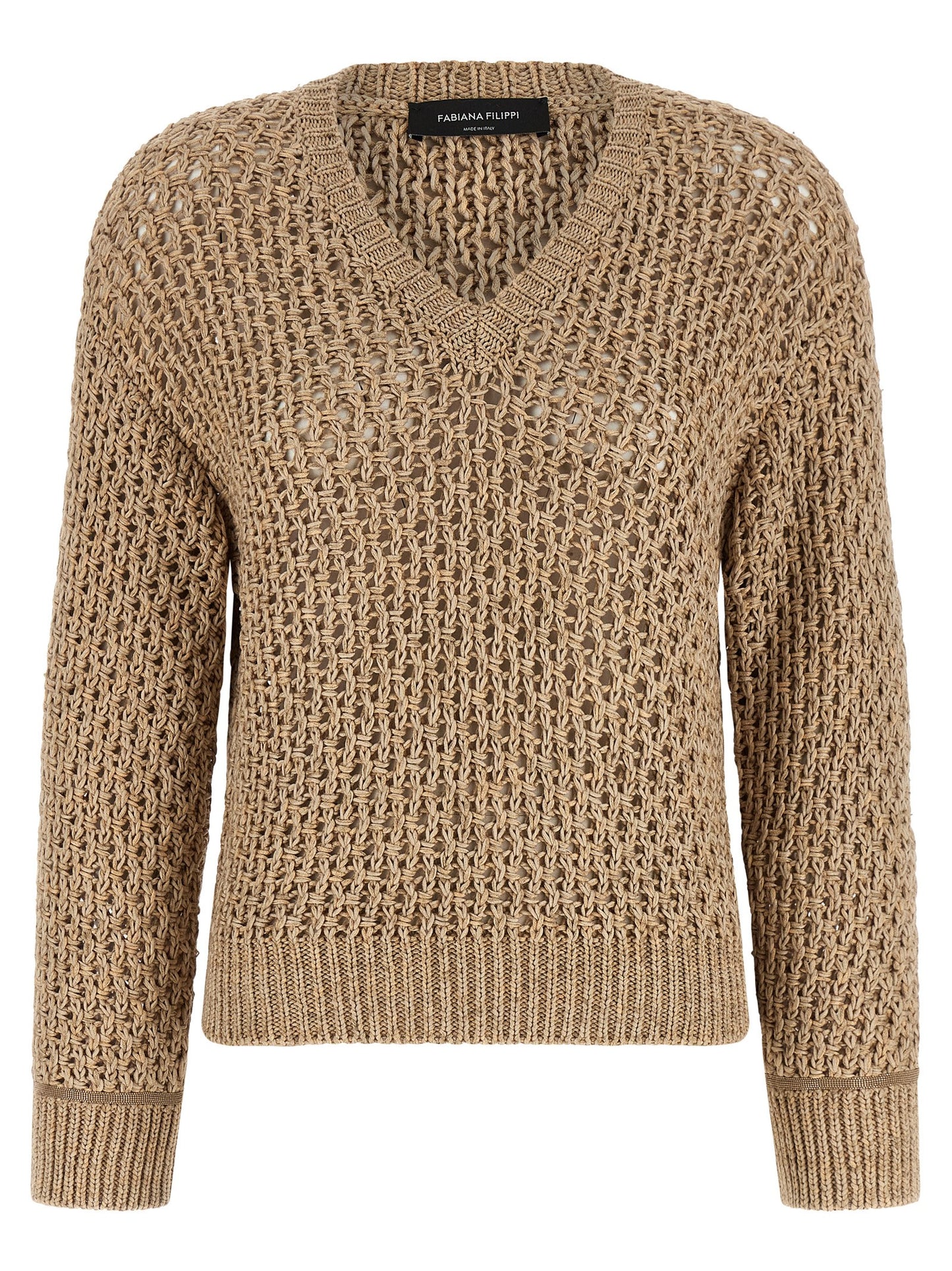 Fabiana Filippi Brown Cotton Cardigan