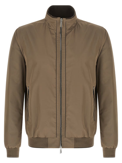 MooRER Beige Polyester Bomber