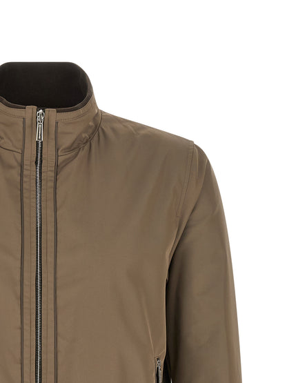 MooRER Beige Polyester Bomber