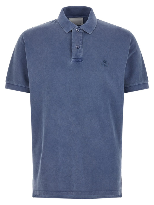 Polo Shirt by Isabel Marant for men in cotton blue showcases a enviable silhouette, featuring a refined and short-sleeve for a enviable finish.