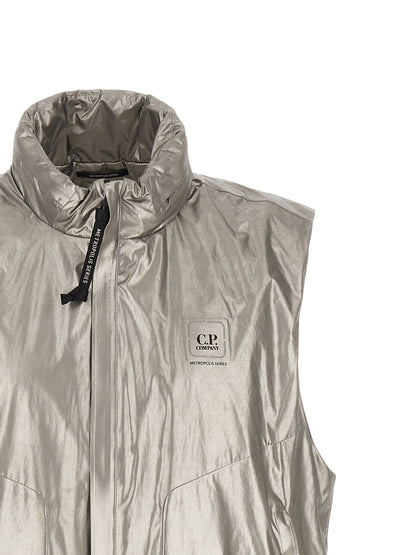 C.P. Company Silver Polyester Sleeveless Jacket