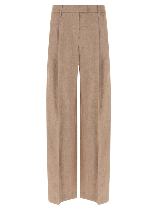 Brunello Cucinelli Multicolor Linen Flared Pants