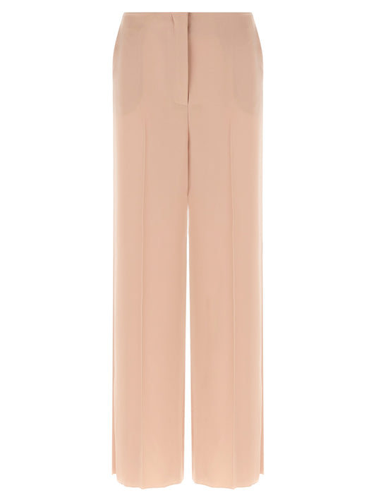 Casual Pants by PINKO for women in polyester satin multicolor & pink presents a refined pantology silhouette, artfully defined by a refined pantology wide, long, and a sophisticated .