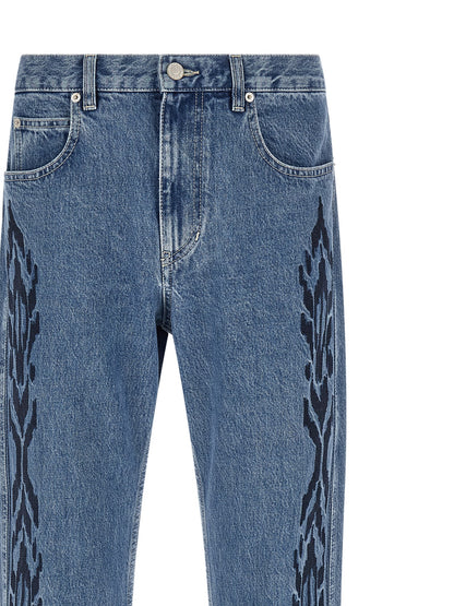 Isabel Marant Blue Cotton Straight-Leg Jeans