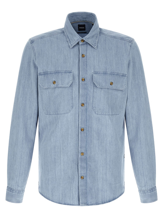 Hugo Boss Blue Cotton Blouse