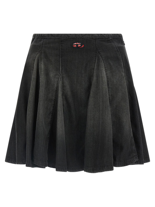 Diesel Black Cotton Long Skirt