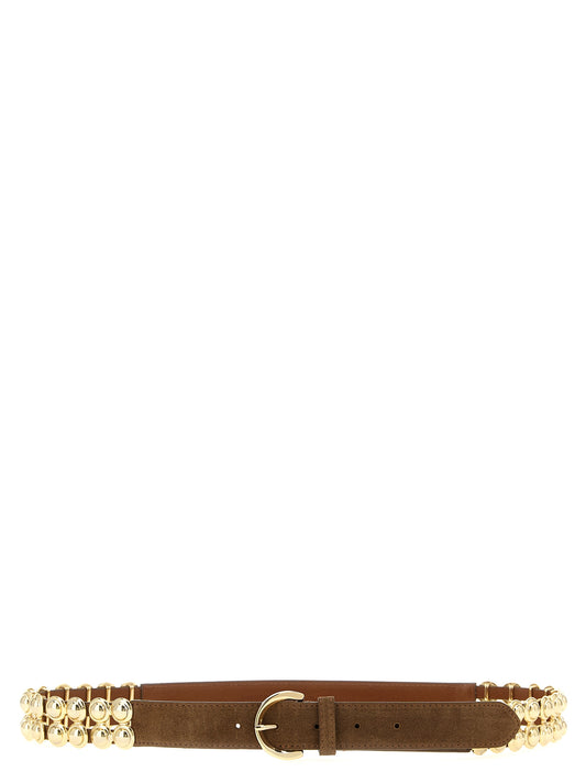 Belt by PINKO for women in suede lamb leather brown features a bohemian chic silhouette, showcasing the bohemian chic Suede Lamb Leather Belt design with a sophisticated bohemian chic finish.
