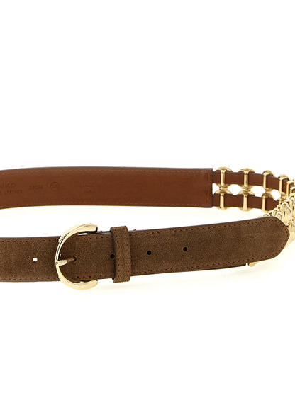 PINKO Brown Lamb Leather Regular Belt