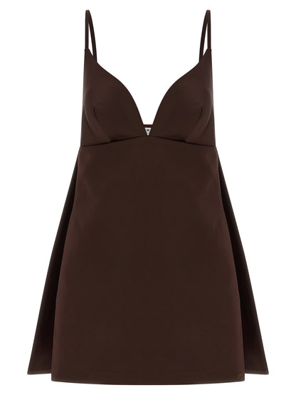 Elisabetta Franchi Brown Polyester Short Dress