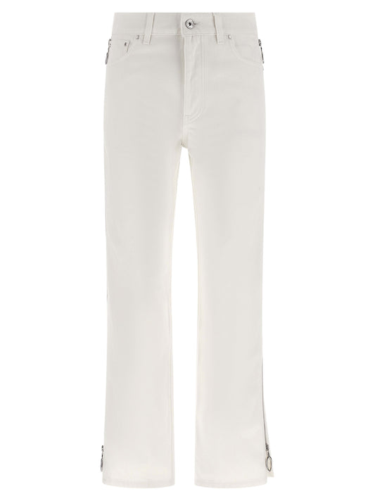Jeans by Paco Rabanne for women in denim cotton white features an refined tailoring silhouette, showcasing a premium with a mid rise and long cut for a refined tailoring look.