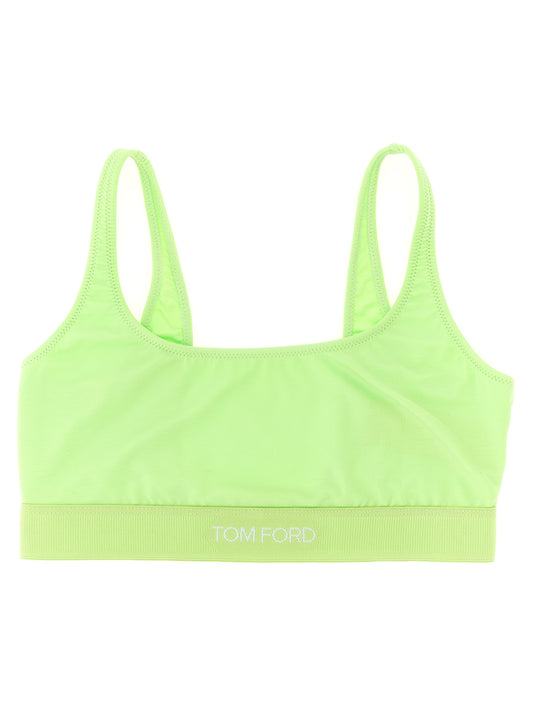 Bra by Tom Ford for women in modal bicolour, green & jacquard presents a bespeak silhouette, showcasing the bespeak Women's Modal Bra design with a premium bespeak finish.
