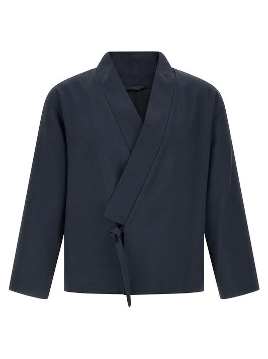Blazer by Kenzo for men in viscose wool blue features an crisp silhouette with sophisticated and a crisp for a truly crisp finish.