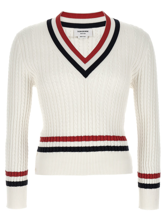 Thom Browne White Cotton Cardigan