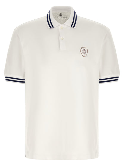 Brunello Cucinelli White Cotton Polo Shirt