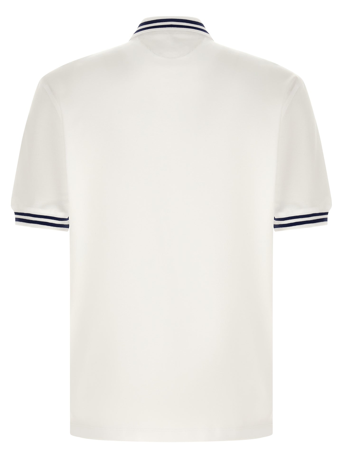 Brunello Cucinelli White Cotton Polo Shirt
