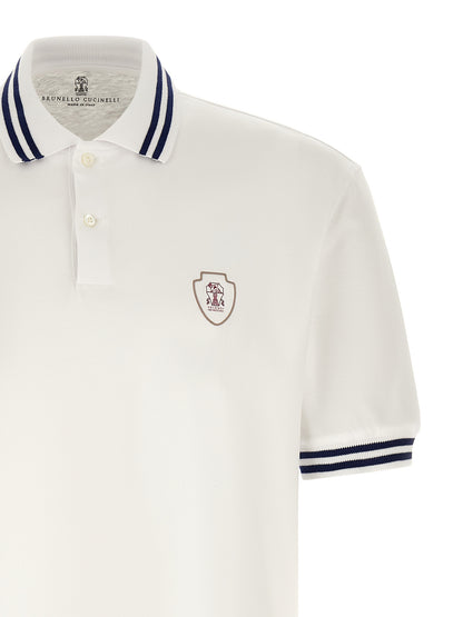Brunello Cucinelli White Cotton Polo Shirt