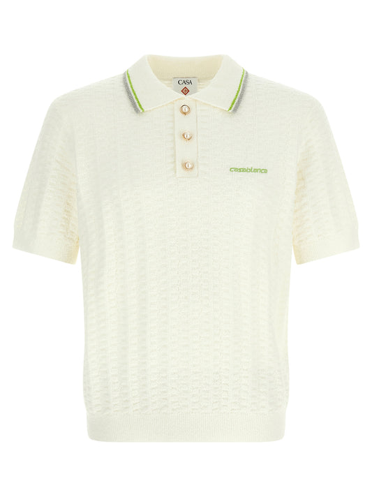 Casablanca White Cotton Polo Shirt