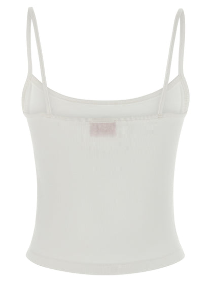 Diesel White Cotton Tank Tops