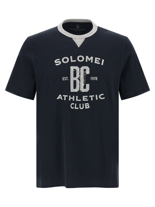Brunello Cucinelli Blue Cotton T-Shirt