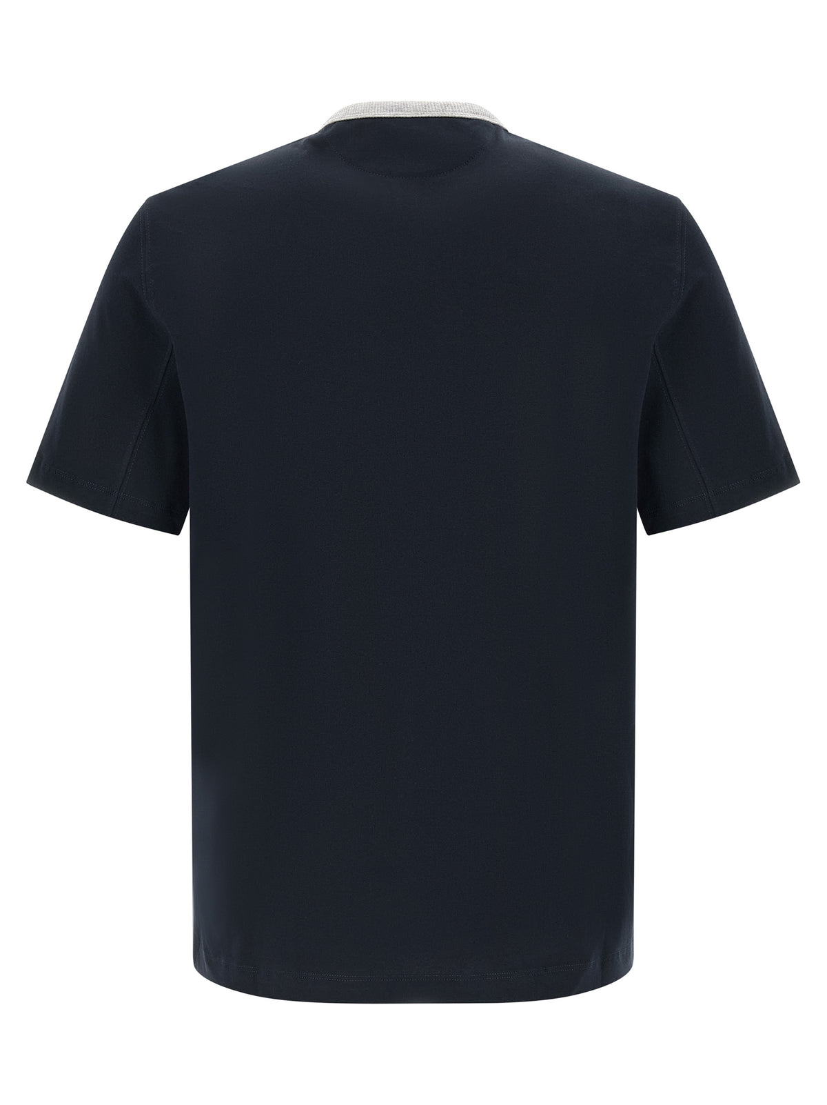 T-Shirt by Brunello Cucinelli for men in cotton blue & print features a plush silhouette, showcasing a sophisticated and for a truly plush finish.
