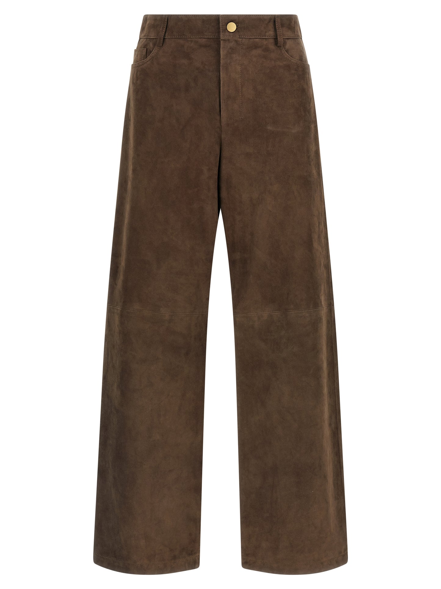 'S Max Mara Brown Lamb Leather Casual Pants