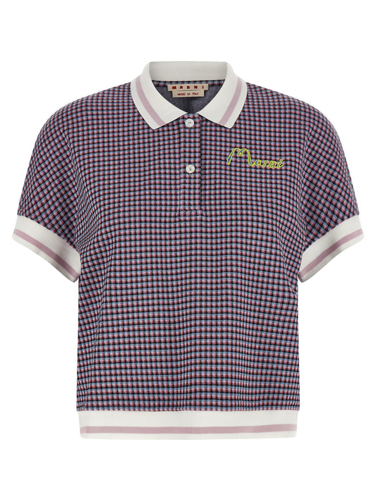 Marni Multicolor Viscose Polo Shirt