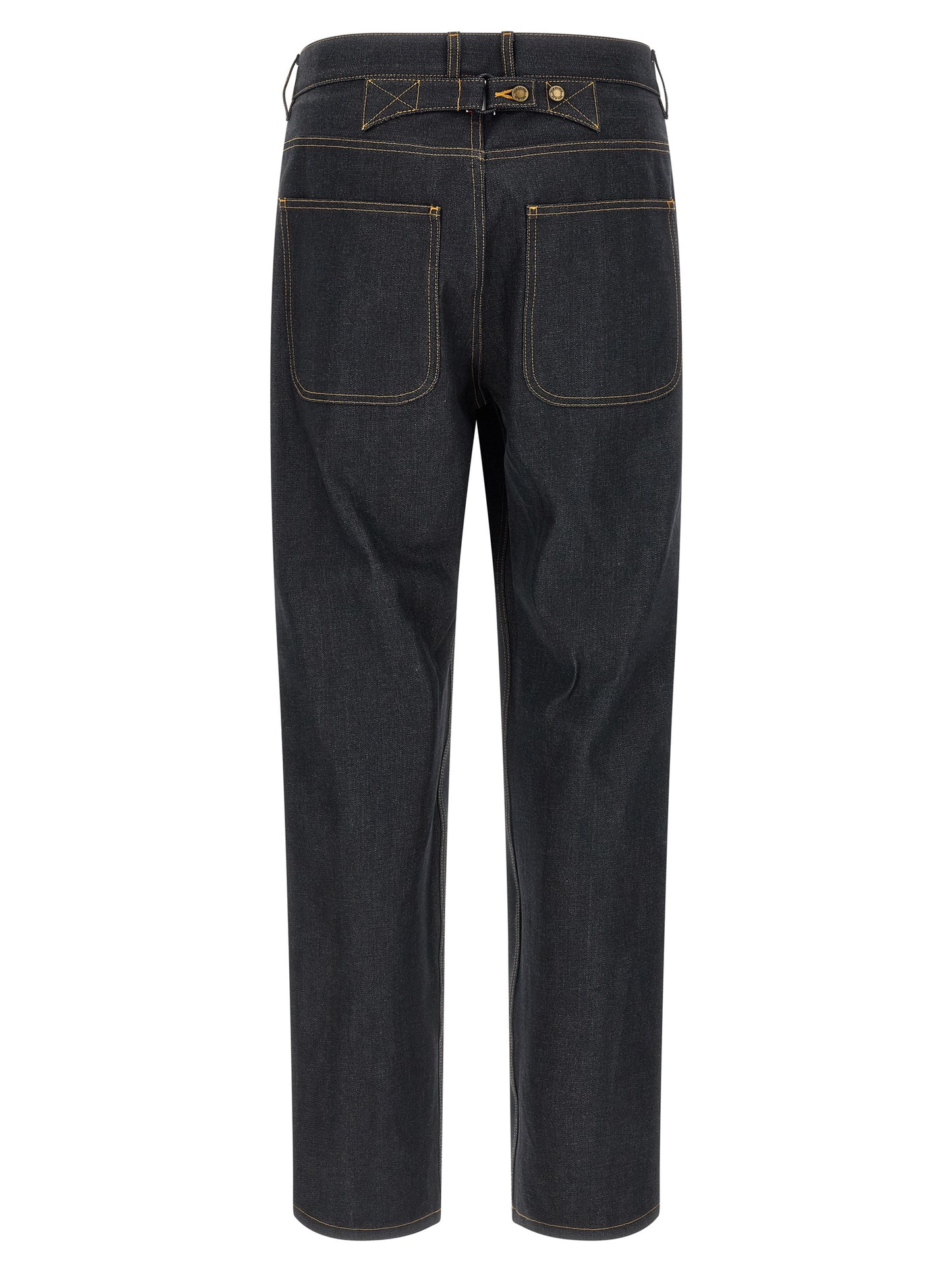 Thom Browne Blue Cotton High-Waisted Jean